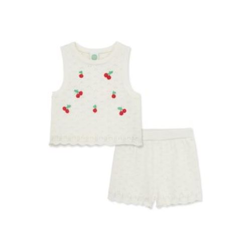 Baby Girls Cherry Pointelle Set