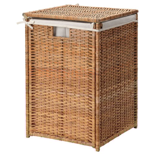 BRANÄS Laundry basket with lining - rattan 80 l