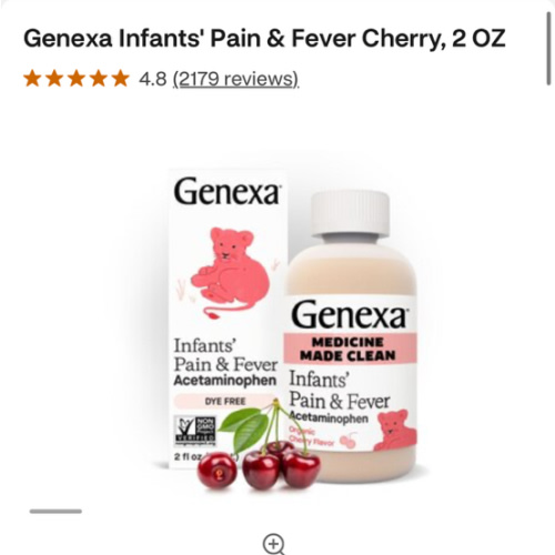 Genexa Infants' Pain & Fever Cherry, 2 OZ