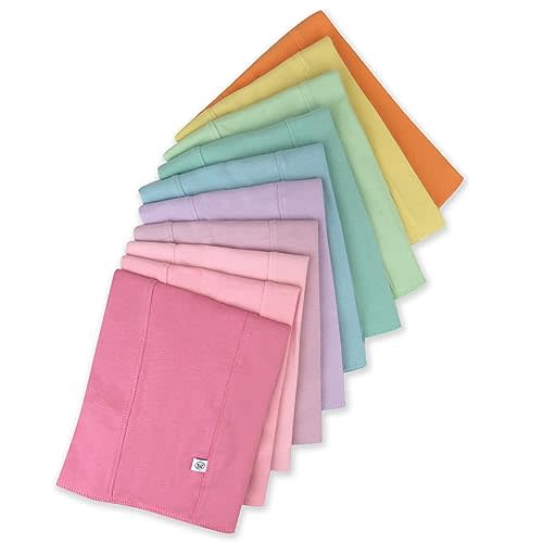HonestBaby Organic Cotton Knit Burp Cloths Multipack, 10-Pack Rainbow Pinks