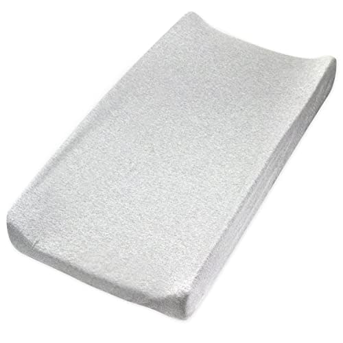 HonestBaby Girls Organic Cotton Changing Pad Cover, Light Gray Heather, One Size