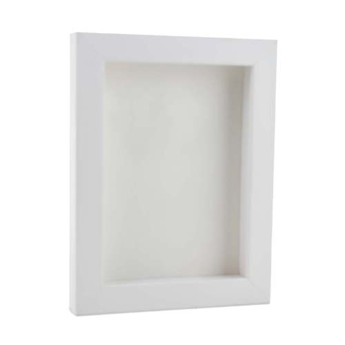 White Shadow Box Frame With White Acid-Free Suede Backing – Poster Palooza | Custom Picture Frames for Less