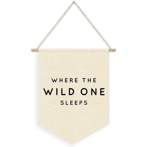 Playroom Decor,Where The Wild One Sleeps Pennant Banner