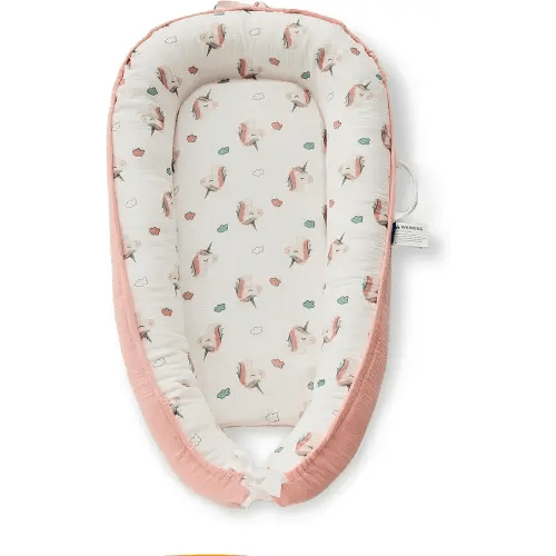 Premium Muslin Baby Lounger - Foldable, Adjustable & Breathable Infant Seat for 0-24 Months, Portable Travel Design with Mesh Liner, Soft & Cozy for Home & On-The-Go