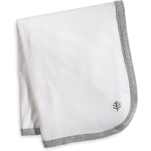 Coolibar UPF 50+ Baby Batibou Sun Blanket - Sun Protective (One Size- White/Grey Colorblock)