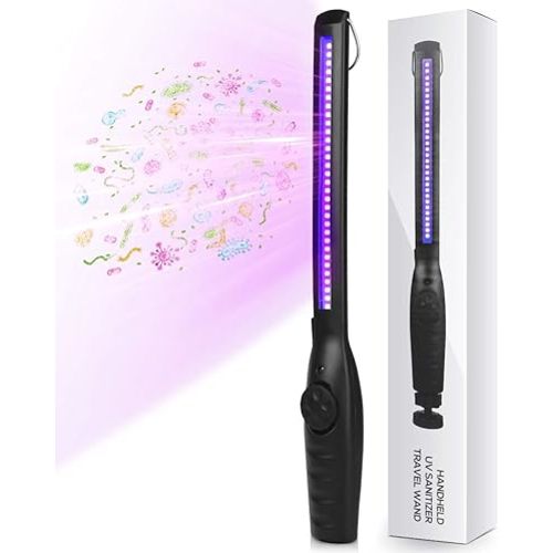UV Light Sanitizer, Portable UV Light Disinfection Lamp USB Rechargeable Ultraviolet Light Sanitizer for Home Hotel Travel Car UV Light Sanitizer Wand