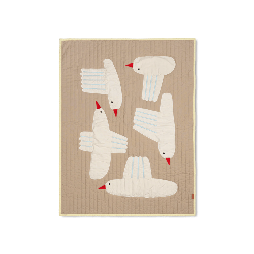 Ferm Living Bird Quilted Blanket, Sand