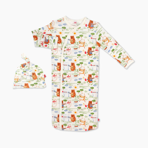 Magnetic Me Spring Modal Gown & Hat Set - Bear B Que, Newborn-3 Months