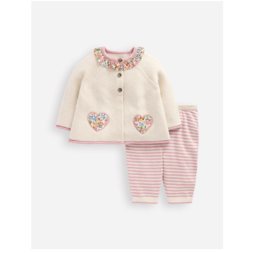 Pretty Knitted Play Set - Ecru Marl Hearts | Boden USA