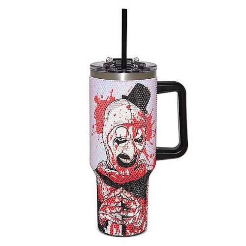Art the Clown Bloody Rhinestone Tumbler 40 oz. - Terrifier