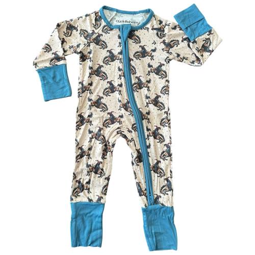 Rodeo Bamboo Zipper Sleeper for Babies, Convertible Romper, Soft and Stretchy Bamboo