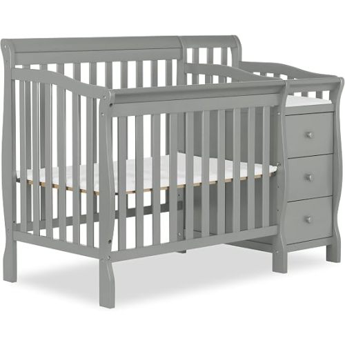 Dream On Me Jayden 4-in-1 Convertible Mini Baby Crib with 3 Drawer Changer