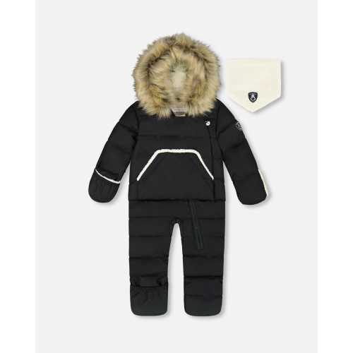 One-Piece Baby Snug Snowsuit Designed For Car Seat Black