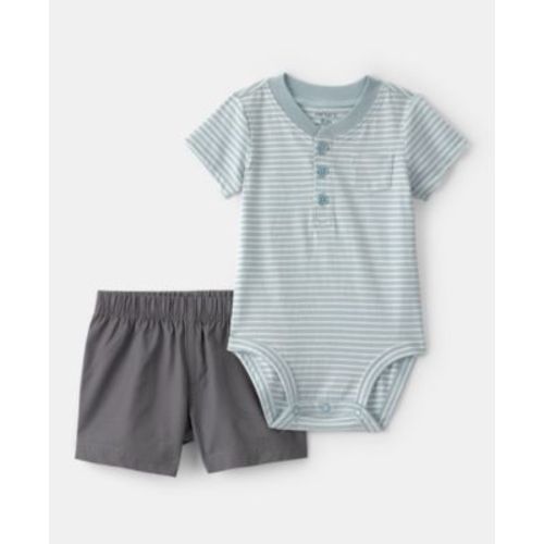 Baby Boys' Striped Bodysuit and Shorts, 2-Piece Set