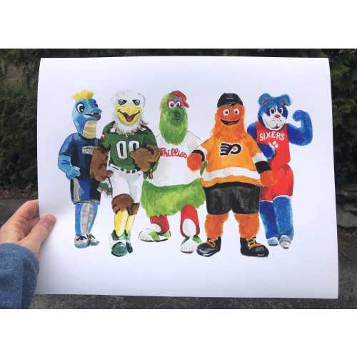 Philadelphia Sports Mascots Print of Original Watercolor Painting