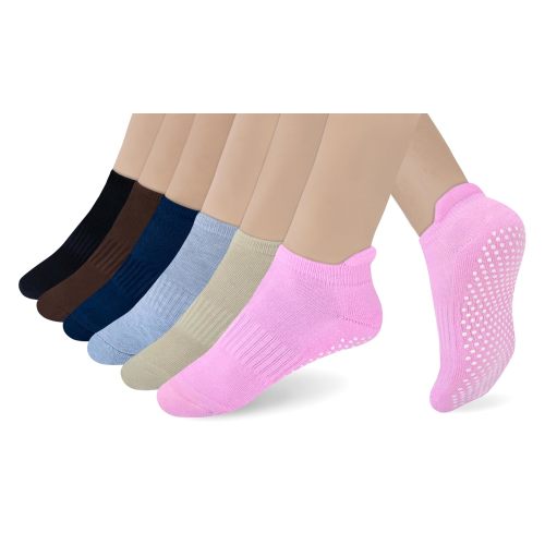 RATIVE Anti Slip Non Skid Barre Yoga Hospital Pilates Socks with Grips for Women Men