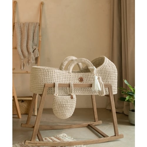 XL Moses Basket with Round Hood | Safe & Unique by Anzy Home