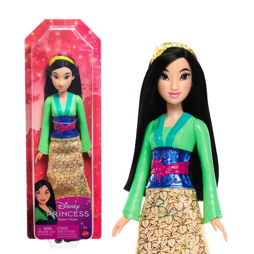 Disney Princess Mulan Fashion Doll, 11 inch, Sparkling Outfit, Black Hair, Adventure Ready