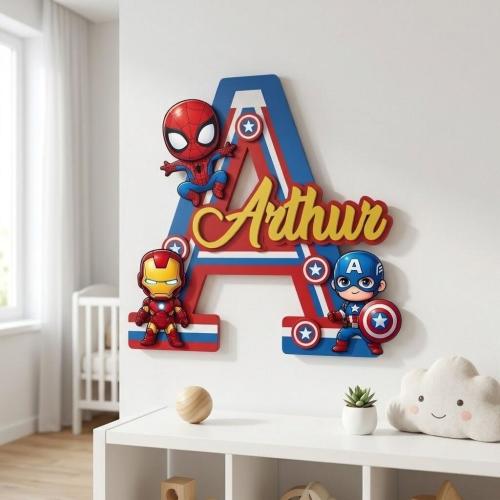Personalized Kids Name Superhero Sign, Avengers Name Signs, Superhero Name Sign, Superhero Nursery, Kids Room Sign, Letter Name Sign
