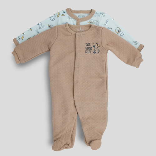 Baby Gear Baby Boy Baby Girl Gender Neutral Unisex 2 PC Footed Coverall Set, Sizes Newborn-9 Months