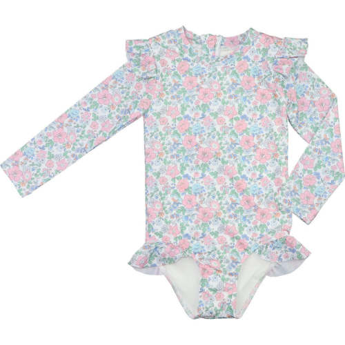 Pink And Blue Floral Swimsuit