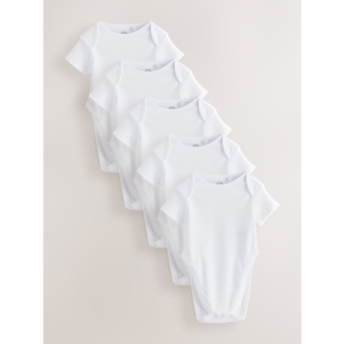 White Hip Dysplasia Short Sleeve Bodysuits 5 Pack