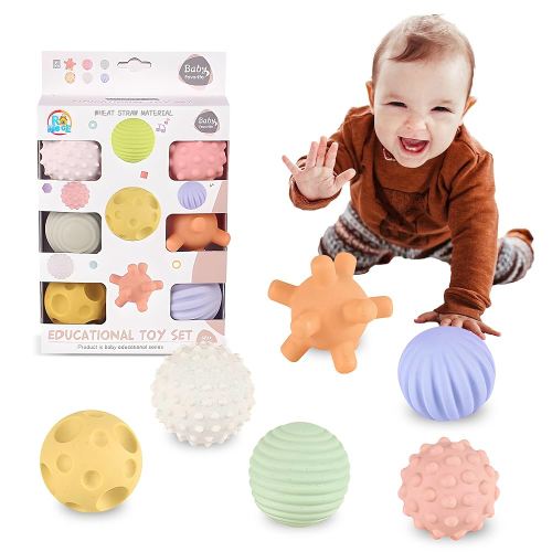 Sensory Balls for Babies,Ball for Toddlers 1-3, Soft & Textured Montessori Baby Toys 6 to 12 Months,Wheat Straw Soft Montessori Toys for Babies