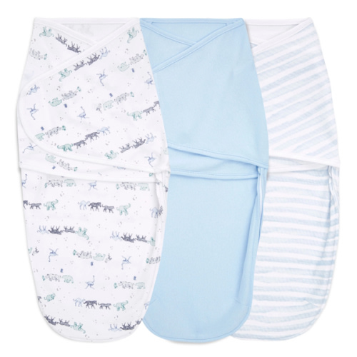 aden + anais rising star baby cotton easy swaddle size 0-3 months