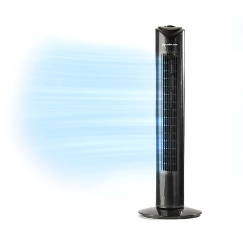 Comfort Zone 32" in. Tower Fan, 3 Speeds, Quiet, Oscillating, Portable