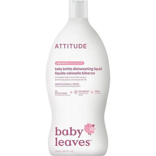 Amazon.com: ATTITUDE Baby Bottle & Dish Soap, EWG Verified Bottle Cleaner, Fragrance Free & Dye Free, Removes Milk Residue & Grease, Vegan, Unscented, 23.7 Fl Oz : Everything Else