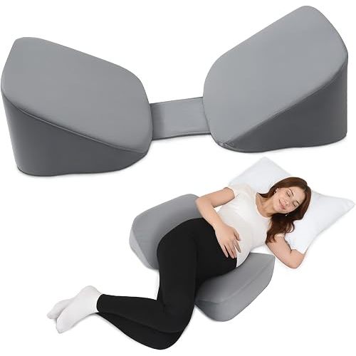 30°Adjustable Pregnancy Pillow – Portable Travel Maternity Pillow Wedge with Washable Cover, Relief Back, Belly & Hip Pressure, Ideal for Side Sleeping Pregnant Women