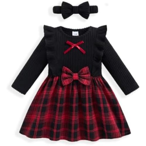 Vibebox Baby Girl Dress Fall Winter Long Sleeve Princess Clothes 3M-3T