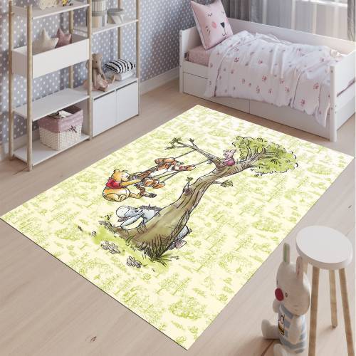 Winnie the Pooh Rug: Kids Nursery Decor, Cartoon Area Rug, Baby Room Carpet