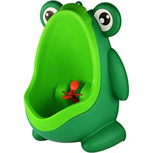 Cute Frog Standing Potty Training Urinal for Boys Toilet with Funny Aiming Target - Blackish Green