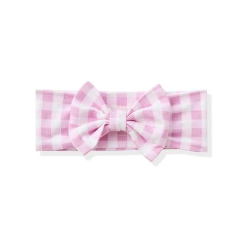 Bow Headband in Gingham Thistle