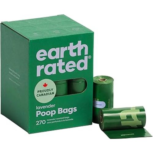 Earth Rated (A Canadian Company), Poop Bags for Dogs, Guaranteed Leak Proof and Extra Thick Waste Bag Refill Rolls, Lavender Scented, 270 Count