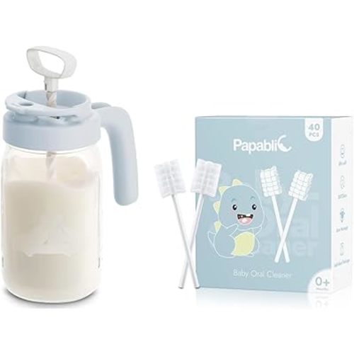 Papablic Baby Tongue Cleaner and Glass Breastmilk Pitcher