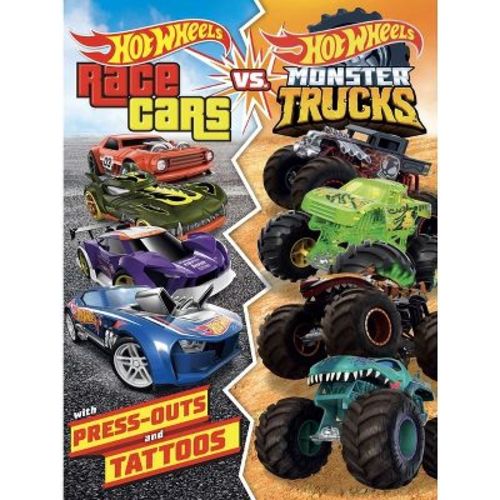 Hot Wheels: Race Cars vs. Monster Trucks - by Mattel (Paperback)