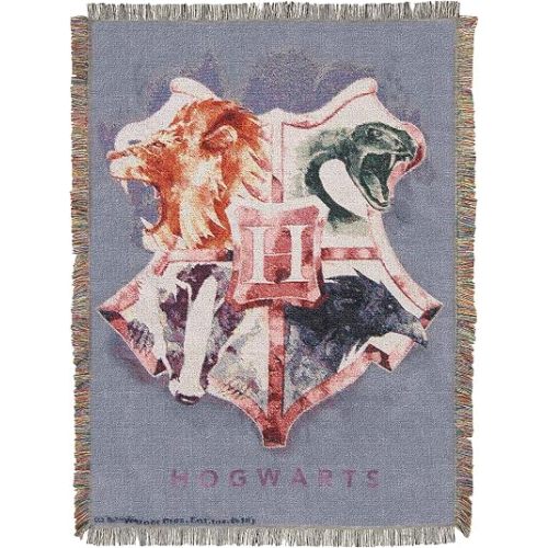 Northwest Harry Potter Woven Tapestry Throw Blanket, 48" x 60", Houses Together