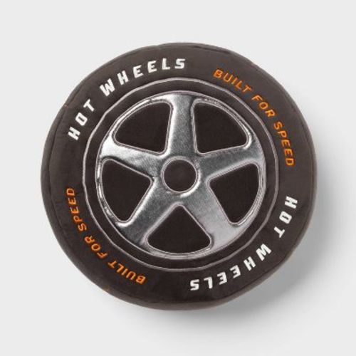 Hot Wheels Retro Soft Tire with Car Storage Kids' Decorative Throw Pillow - Hot Wheels by Pillowfort™