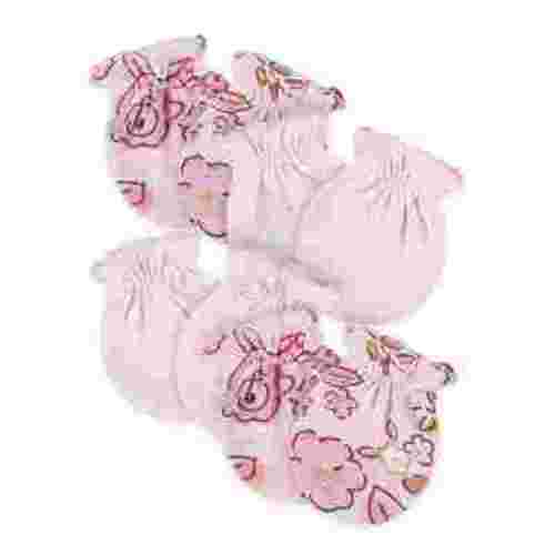 Gerber Baby Girl No Scratch Mittens, 4-Pack (0-3M)