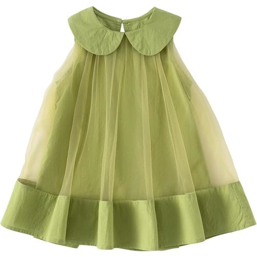 Baby Girls Puffy Tulle Dress Summer A Line Sundress Cotton Sleeveless