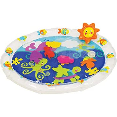Kidoozie Pat 'n Laugh Water Mat for Infants and Toddlers Ages 3-18 Months; Encourage Tummy Time with 6 Fun Floating Sea Friends to Discover