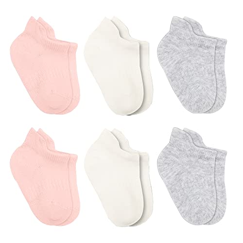bistyle Baby Grip Ankle Socks 6 Pairs | Newborn Infant Toddlers Socks Seamless Cotton | Kids Boys Girls Ankle Socks