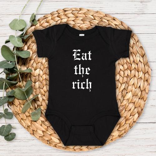 Eat the Rich Gothic Baby Onesie, Funny Onesies, Political Feminist Baby Clothes, Gift for Anticapitalist