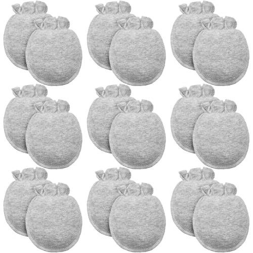 9 Pairs Newborn Baby Boys Girls Mittens 0-6 Months Infant Toddler Mittens No Scratch Solid Color Gloves