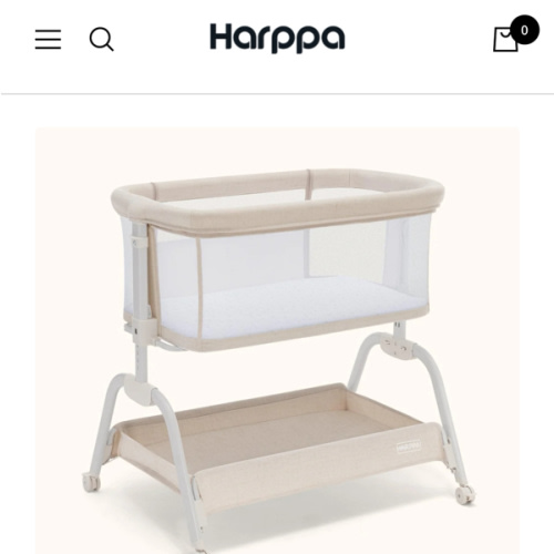 HARPPA Cuddly Lite | 2-in-1 Baby Bassinet & Bedside Sleeper for Newborns with Anti-Reflux Mattress | Adjustable Height, Attaches to Bed, CPSC Certified, Tool-Free Setup & Portable Wheels | Safe Co-Sleeping, Compact Design for Small Spaces, Ideal for Newbo