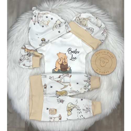 Classic Winnie Pooh Boys Coming Home Outfit,  Personalized