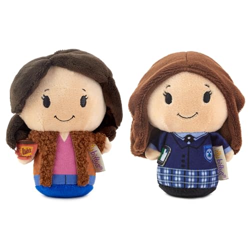 Hallmark itty Bitty Gilmore Girls Plush Toys (Lorelai and Rory) Set of 2, 4" Mini Stuffed Animals, Mom Gift for Mother's Day