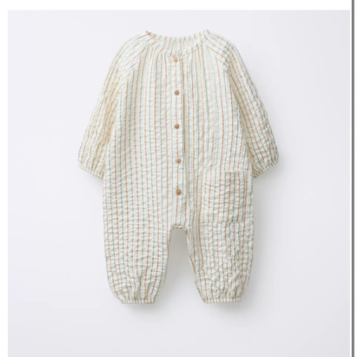 STRIPED ROMPER - Ecru | ZARA United States